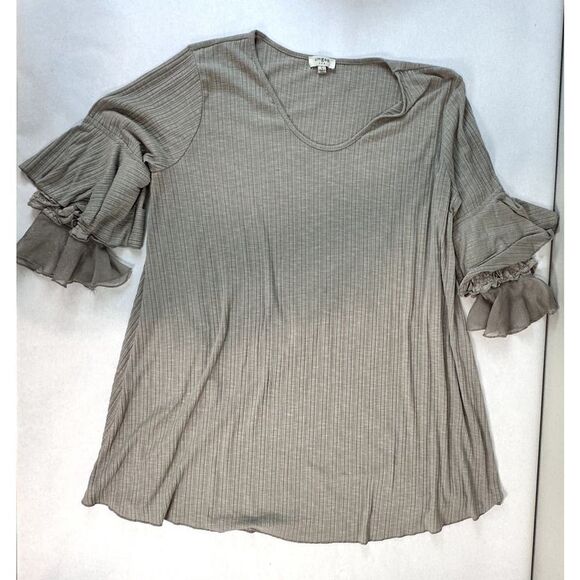 Umgee Beige Tunic Dress Summer Comfort Spring Plus Size -- Large - Picture 5 of 9